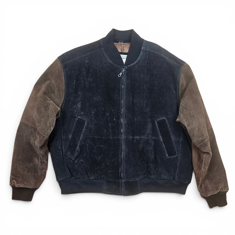 NEW ZEALAND OUTBACK Leather Bomber Jacket Men's XL Vintage 1990s Boxy Oversized